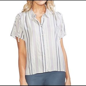 Vince Camuto Ethereal Dawn Stripe Blouse Top M